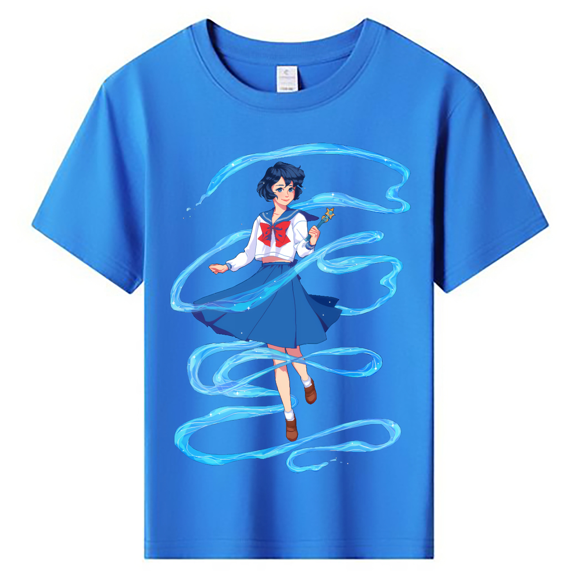 （画像用） 美少女戦士セーラームーン 水野 亜美 みずの あみ Sailor Moon Mizuno Ami 綿100％キッズTシャツ（フロントプリント）